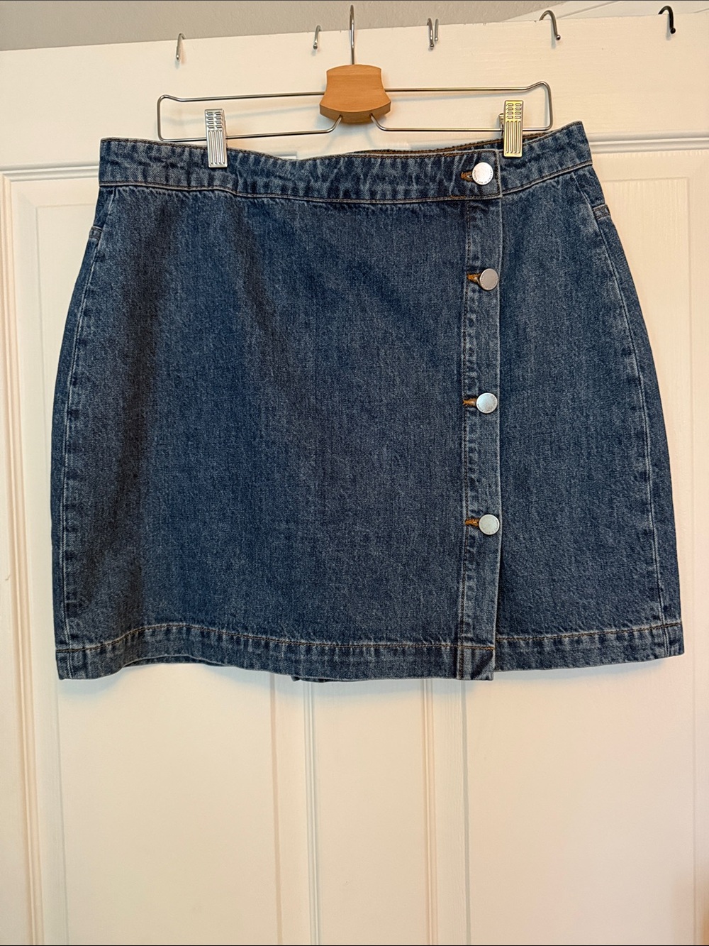 Derek Lam 10 Crosby Classic Denim Button-Front Mini Skirt - Blue